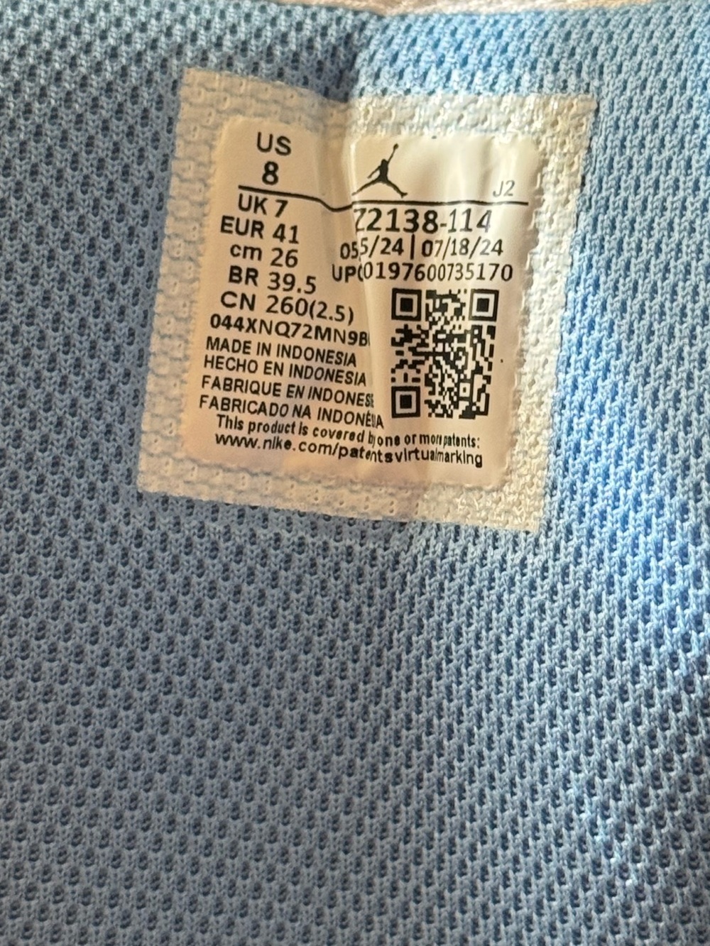 Nike Air Jordan 1 Low SE "Legend Blue Patent" - Size 8M NEW - Picture 7 of 7